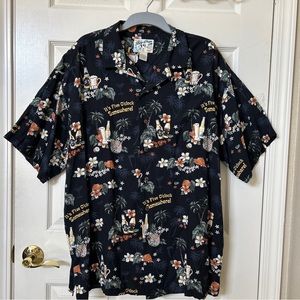 Big Dogs Mens XL Hawaiian Button Front Shirt It's 5 O' Clock Somewhere